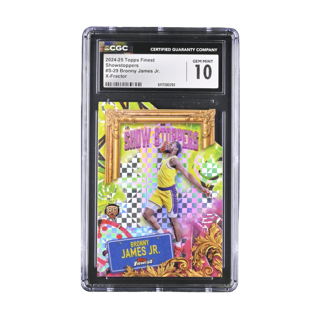 TOPPS FINEST BRONNY JAMES JR. SHOWSTOPPERS X-FRACTOR ROOKIE CGC 10