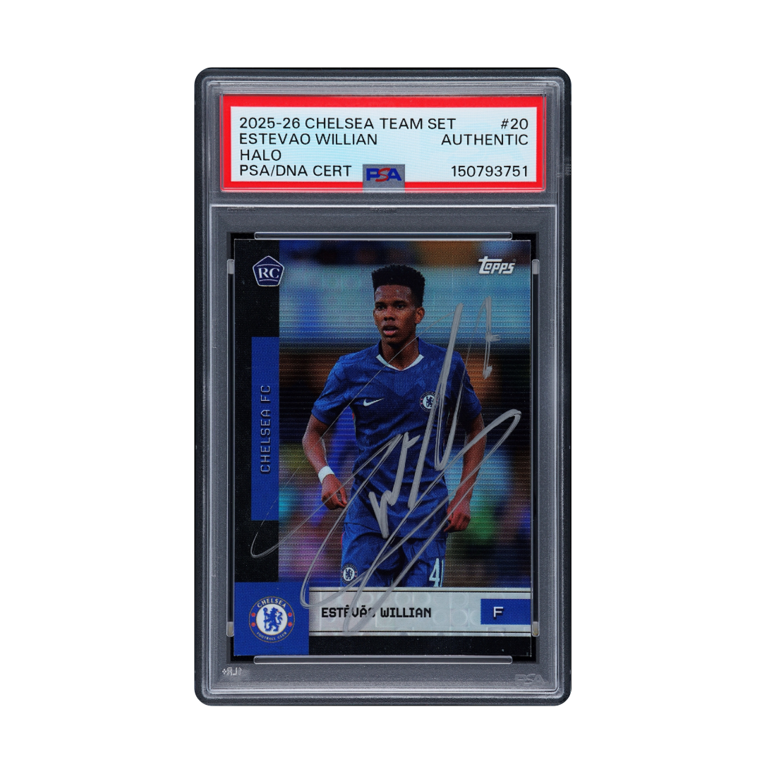 TOPPS CHELSEA TEAM SET ESTÊVÃO WILLIAN HALO ON-CARD AUTO PSA/DNA AUTHENTIC