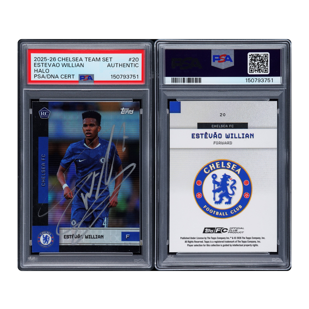 TOPPS CHELSEA TEAM SET ESTÊVÃO WILLIAN HALO ON-CARD AUTO PSA/DNA AUTHENTIC